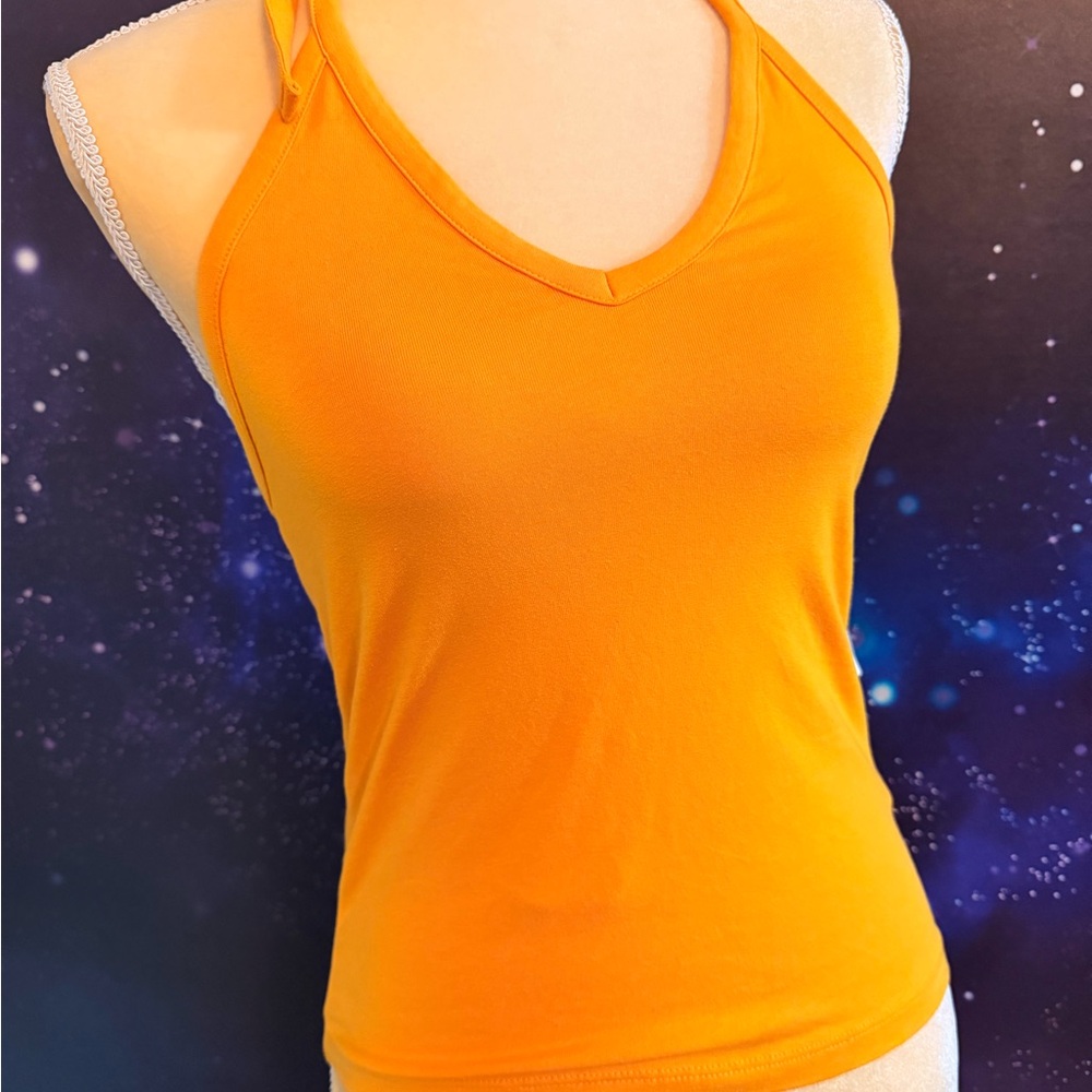 Anthropologie Mango Orange V-Neck Tank